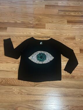 Black Women's Embellished Eye Sweater